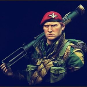 Unpainted 1/10 BUST British Airborne Soldier WW2 Resin Figure Model Kit Unassembled