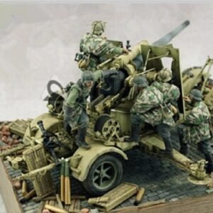 Unpainted 1/35 5pcs German 88mm Artillery Soldiers Resin Figure Model Kit Unassembled-NO GUN