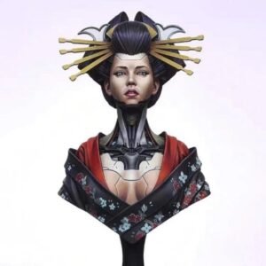 Unpainted 1/10 BUST Sexy Girl Queen Geisha Resin Figure Model Kit Unassembled