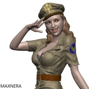 Unpainted 1/16 Sexy Military Police Girl Resin Figure Model Kit Unassembled