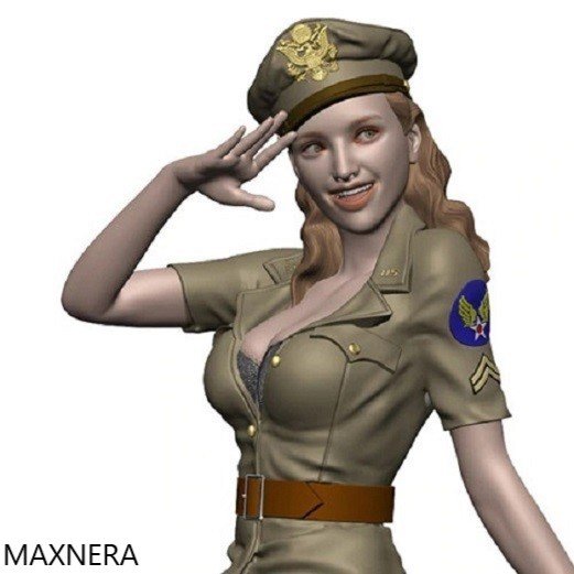 Unpainted 1/16 Military Police Girl Resin Figure Model Kit Unassembled