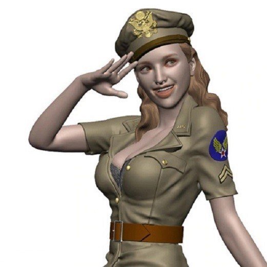 Unpainted 1/16 Military Police Girl Resin Figure Model Kit Unassembled