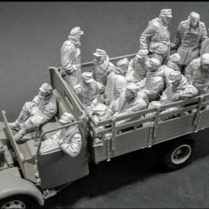 Unpainted 1/35 16pcs German Soldiers WW2 WWII Resin Figure Model Kit Unassembled-No Truck
