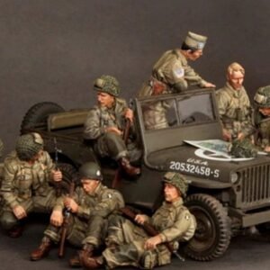 Unpainted 1/35 US 101st Airborne Soldiers Resin Figure Model Kit Unassembled-No Car