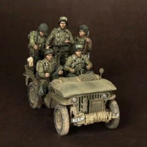 Unpainted 1/35 5pcs US Soldiers Normandy WW2 WWII Resin Figure Model Kit Unassembled-No Car