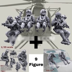 Unpainted 1/35 9pcs Modern US Special Operation Soldiers Resin Figure Model Kit Unassembled