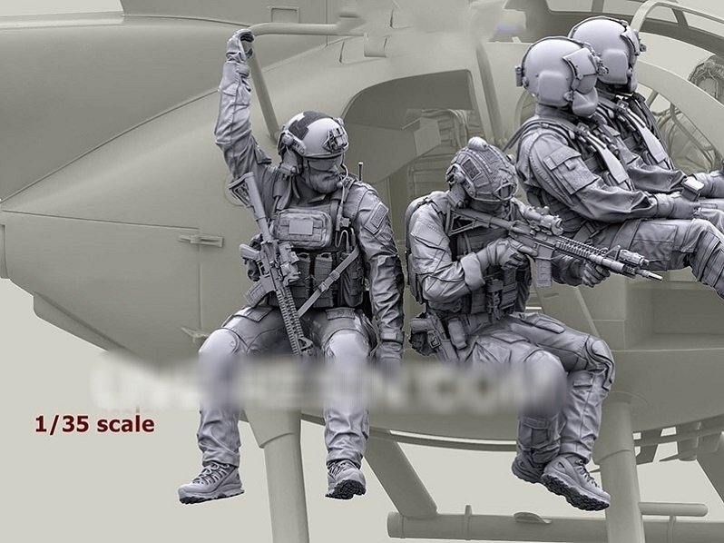 Unpainted 1/35 9pcs Modern US Special Operation Soldiers Resin Figure Model Kit Unassembled