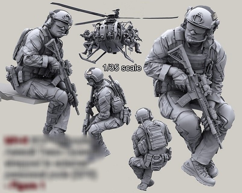 Unpainted 1/35 9pcs Modern US Special Operation Soldiers Resin Figure Model Kit Unassembled