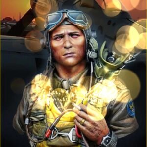 Unpainted 1/10 BUST USAAF Fighter Pilot Resin Figure Model Kit Unassembled
