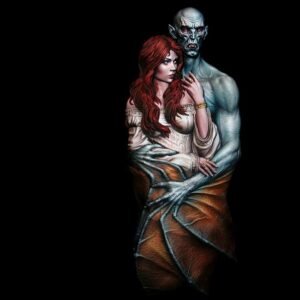 Unpainted 1/10 BUST Devil With Sexy Girl Resin Figure Model Kit Unassembled