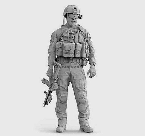 Unpainted 1/16 Modern US Army Navy Seal Resin Figure Model Kit Unassembled