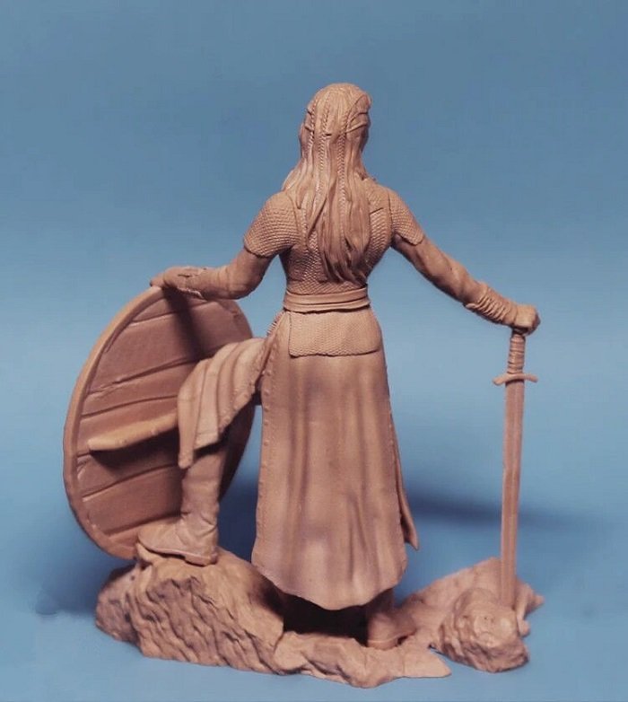 Unpainted 1/24 Sexy Girl Lagertha Warrior Resin Figure Model Kit Unassembled