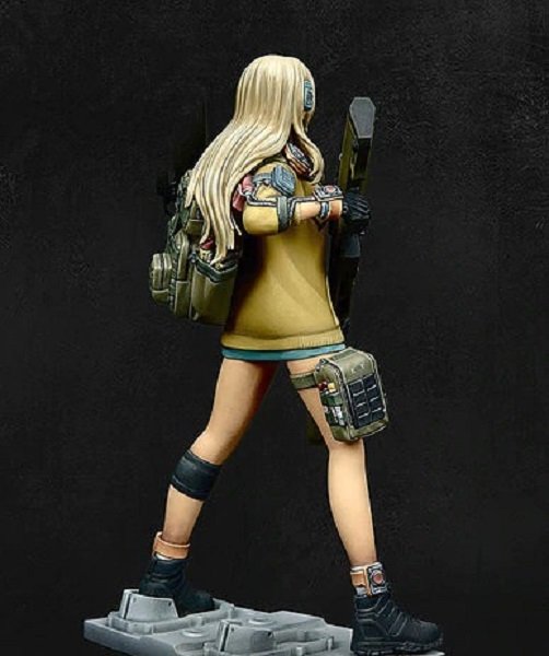 Unpainted 1/24 Sexy Fantasy Modern Sniper Girl Resin Figure Model Kit Unassembled