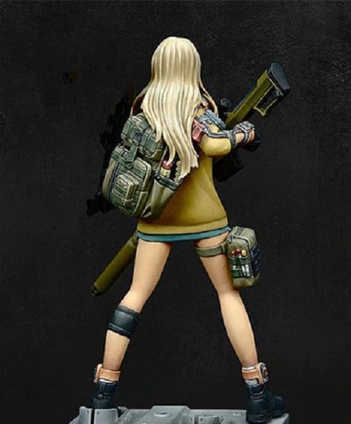 Unpainted 1/24 Sexy Fantasy Modern Sniper Girl Resin Figure Model Kit Unassembled