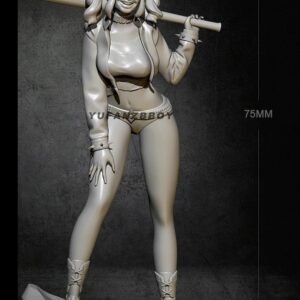 Unpainted 1/24 Sexy Girl Harley Quinn Resin Figure Model Kit Unassembled