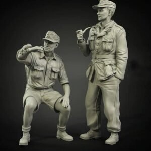 Unpainted 1/35 German DAK Tankers Relaxing Resin Figure Model Kit Unassembled