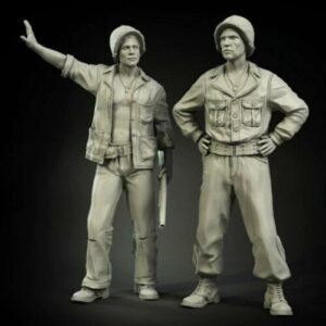 Unpainted 1/35 US Tank Crew WW2 WWII Resin Figure Model Kit Unassembled
