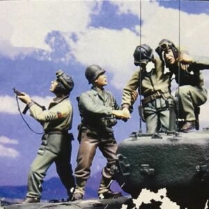 Unpainted 1/35 4pcs US Army Tank Crew WW2 WWII Resin Figure Model Kit Unassembled