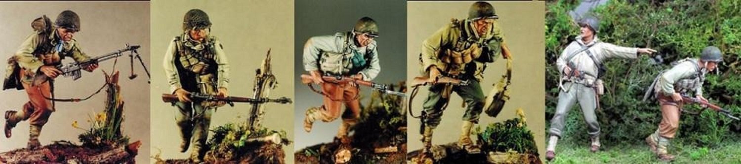 Unpainted 1/35 US Soldiers WW2 WWII Resin Figure Model Kit Unassembled (6pcs)