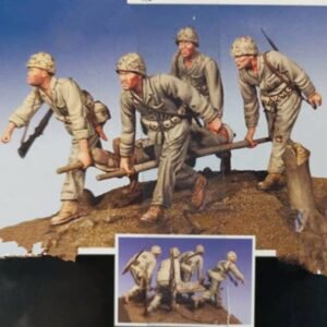 Unpainted 1/35 5pcs USMC Stretcher Team Resin Figure Model Kit Unassembled