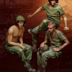 Unpainted 1/35 3pcs US Tankers Vietnam War Resin Figure Model Kit Unassembled