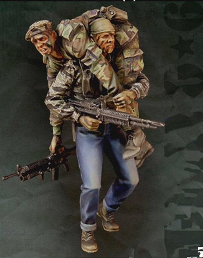 Unpainted 1/35 US Navy Seals Vietnam War Resin Figure Model Kit Unassembled