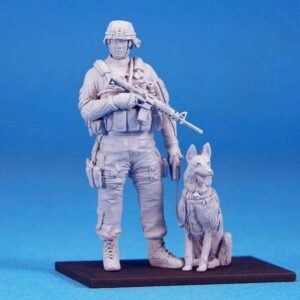 Unpainted 1/35 Modern US K9 Soldier Resin Figure Model Kit Unassembled