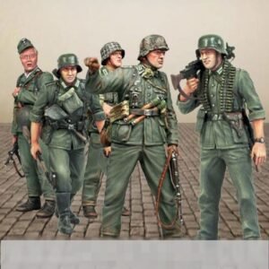 Unpainted 1/35 5pcs German Infantry Soldiers WW2 Resin Figure Model Kit Unassembled