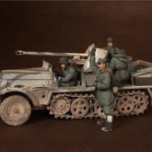 Unpainted 1/35 5pcs German Soldiers Resin Figure Model Kit Unassembled-No Car