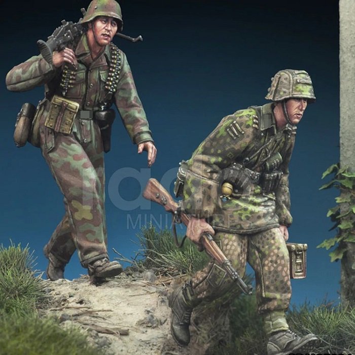 Unpainted 1/35 German Soldiers Normandy 1944 Resin Figures Model Kit Unassembled