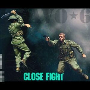 Unpainted 1/35 US Soldier & Vietnam Soldier Close Fight Vietnam War Resin Figure Model Kit Unassembled