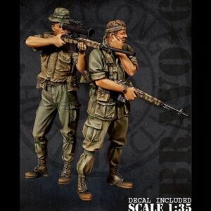 Unpainted 1/35 US Sniper Team Vietnam War Resin Figure Model Kit Unassembled