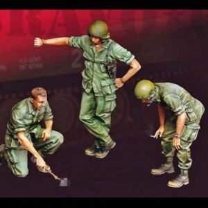 Unpainted 1/35 3pcs US Tank Crew Vietnam War Resin Figure Model Kit Unassembled