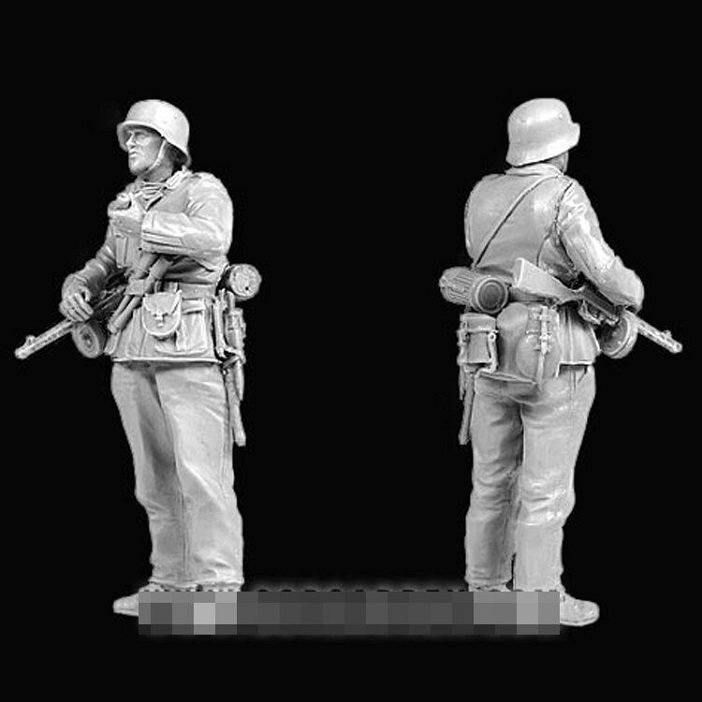 Unpainted 1/35 5pcs German Infantry Soldiers WW2 Resin Figure Model Kit Unassembled