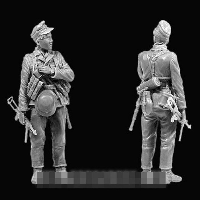 Unpainted 1/35 5pcs German Infantry Soldiers WW2 Resin Figure Model Kit Unassembled