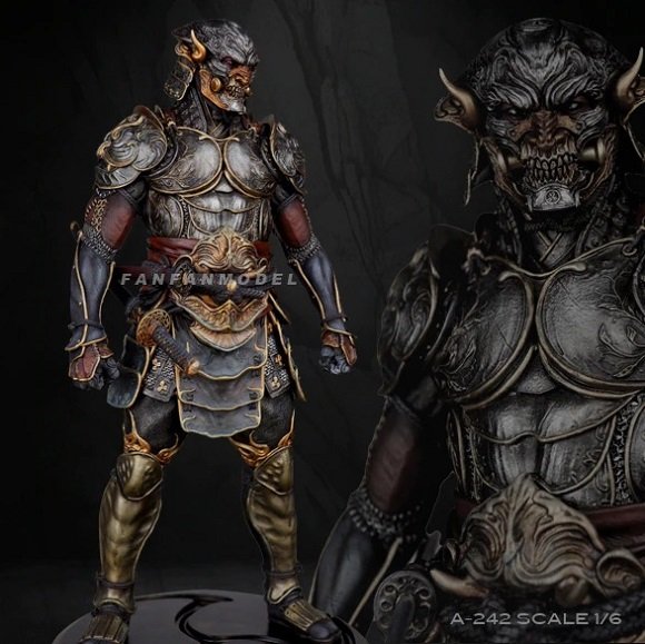 Unpainted 1/6 Japanese Warrior Demon General Resin Figure Model Kit Unassembled