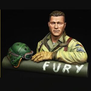 Unpainted 1/10 BUST US Soldier FURY WW2 WWII Resin Figure Model Kit Unassembled