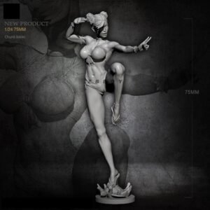 Unpainted 1/24 75MM Sexy Bikini Girl CHUN-LI The Fighter Resin Figure Model Kit Unassembled