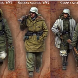 Unpainted 1/35 4pcs German Soldiers WW2 WWII Resin Figure Model Kit Unassembled