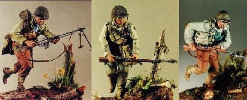 Unpainted 1/35 US Soldiers WW2 WWII Resin Figure Model Kit Unassembled (6pcs)