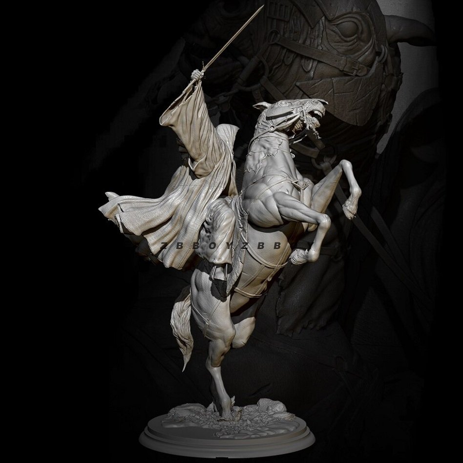 Unpainted 1/24 75mm Ghost Rider The Warrior Resin Figure Model Kit Unassembled