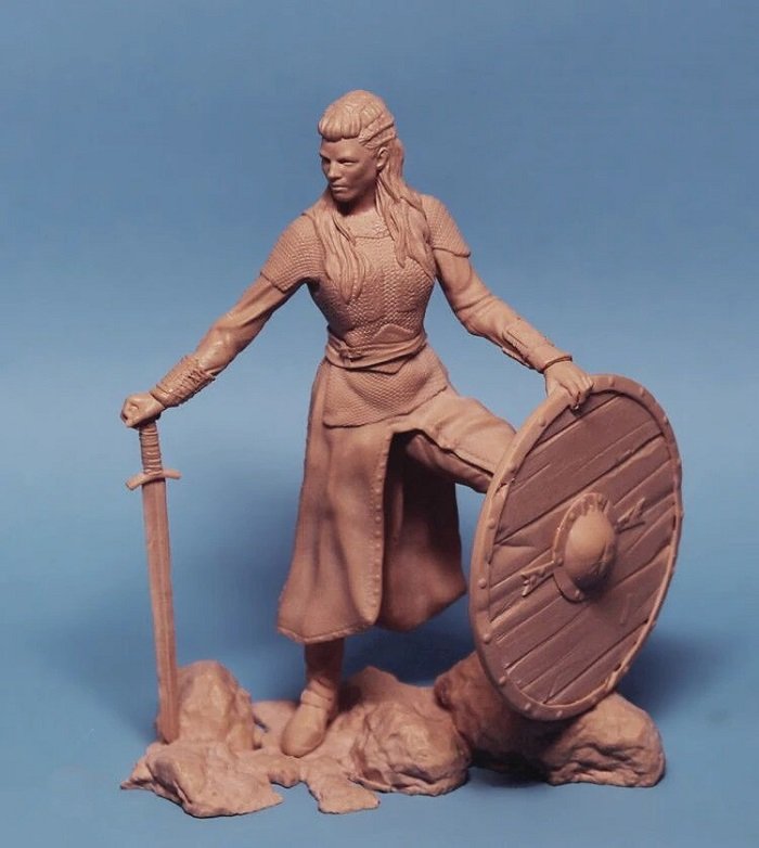 Unpainted 1/24 Sexy Girl Lagertha Warrior Resin Figure Model Kit Unassembled