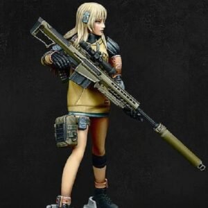 Unpainted 1/24 Sexy Fantasy Modern Sniper Girl Resin Figure Model Kit Unassembled