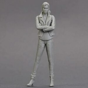 Unpainted 1/24 Sexy Racing Car Girl Resin Figure Model Kit Unassembled