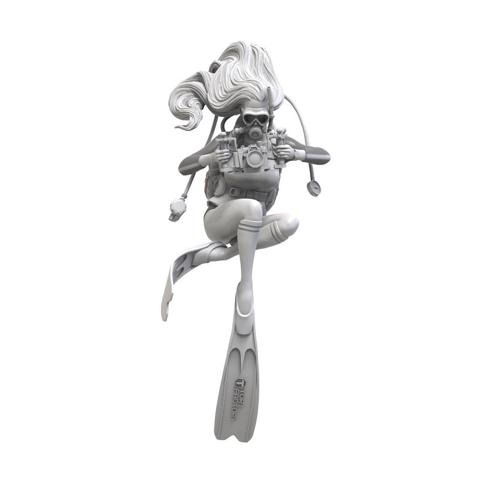 Unpainted 1/24 Modern Girl Diver Lady Resin Figure Model Kit Unassembled