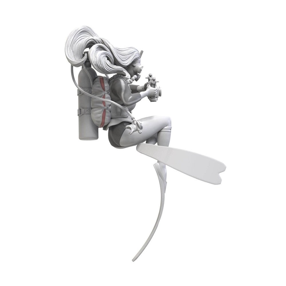 Unpainted 1/24 Modern Girl Diver Lady Resin Figure Model Kit Unassembled