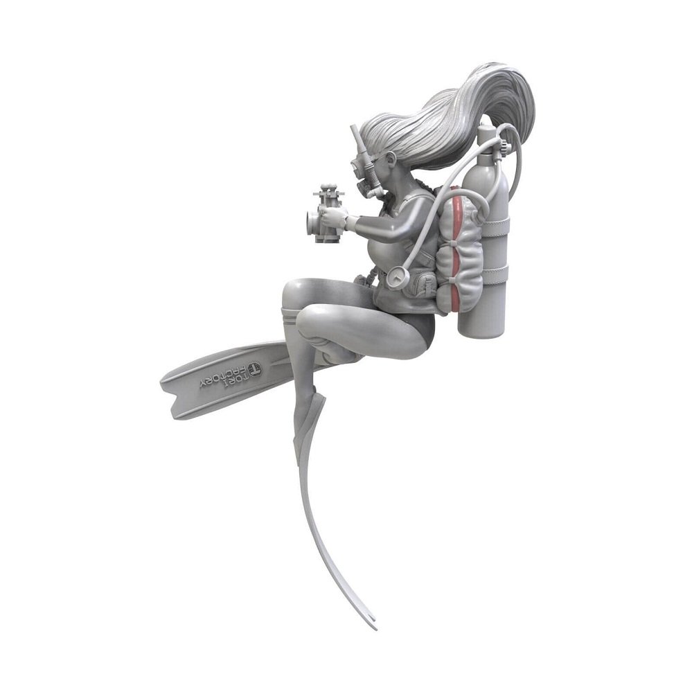 Unpainted 1/24 Modern Girl Diver Lady Resin Figure Model Kit Unassembled