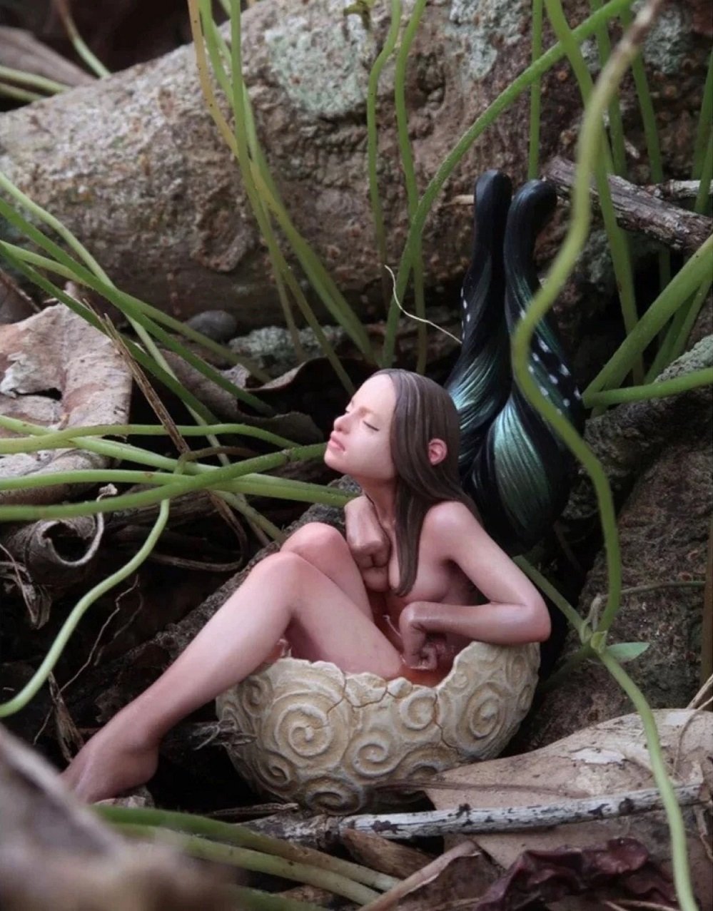 Unpainted 53mm Rebirth Of Sexy Fairy Girl Resin Figure Model Kit Unassembled