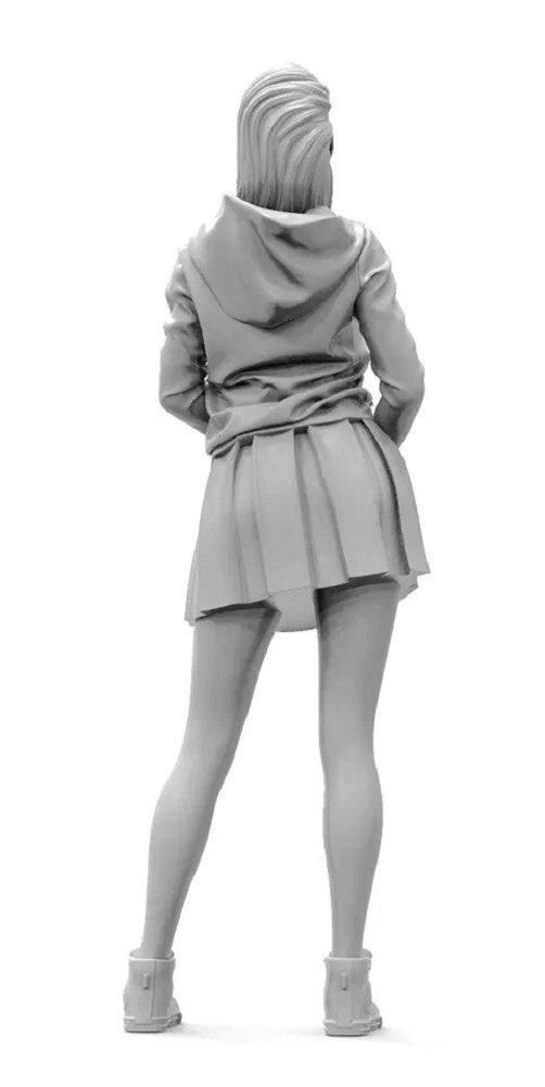 Unpainted 1/24 College DRONE Girl Resin Figure Model Kit Unassembled