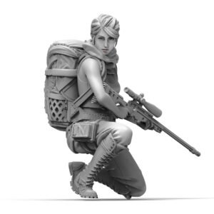Unpainted 1/24 Sexy Modern Sniper Girl Special Agent Resin Figure Model Kit Unassembled